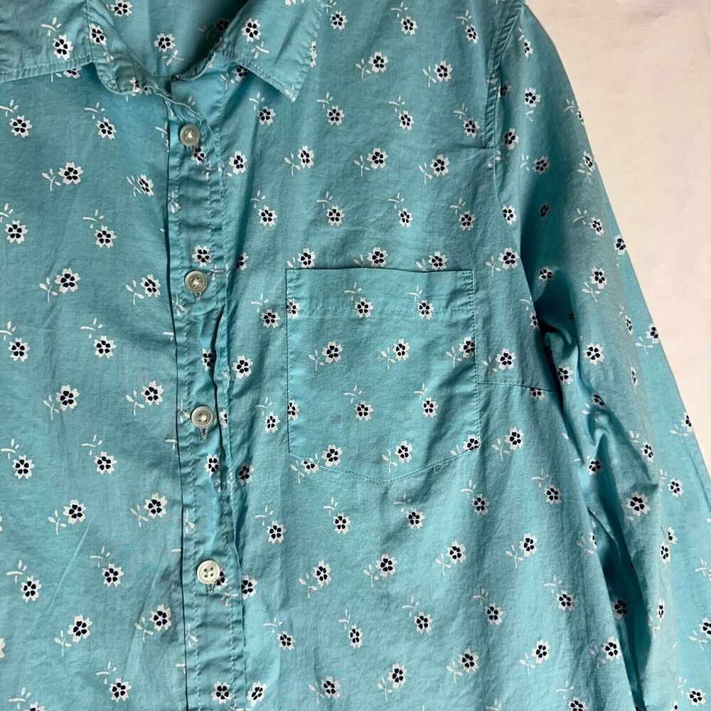 J Crew Re-imagined Classic Fit Womens Button Down Floral Cotton Shirt Size L - Picture 3 of 11